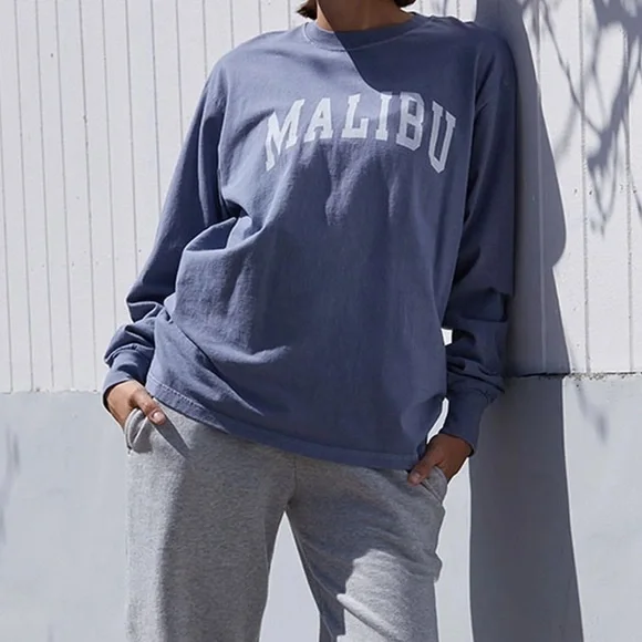 Brandy Melville John Galt Light Blue Malibu Long Sleeve T-Shirt - Picture 2 of 10